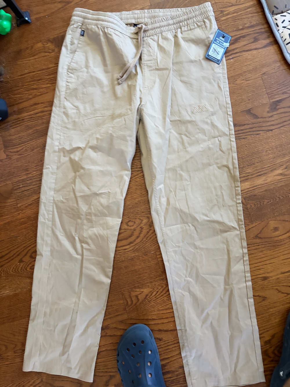 Men's Khaki Drawstring Casual Pants
